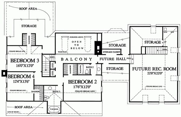 House Design - Southern Floor Plan - Upper Floor Plan #137-149
