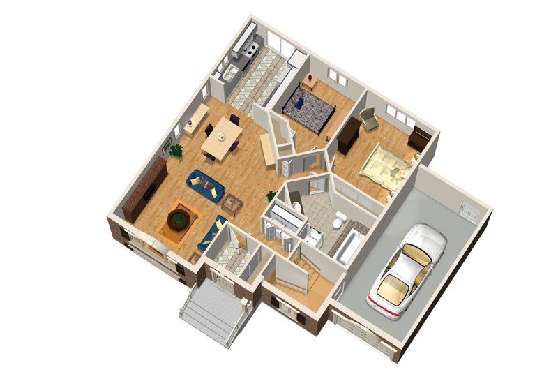 Dream House Plan - Floor Plan - Main Floor 1 for Country House Plan #25-4639 - 2 bed, 1 bath