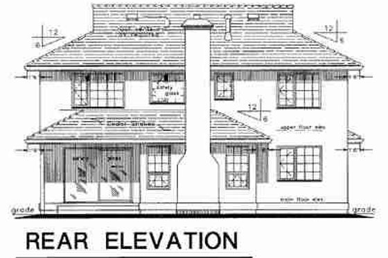 Exterior - Rear Elevation for Traditional House Plan #18-9105 - 4 bed, 2.5 bath