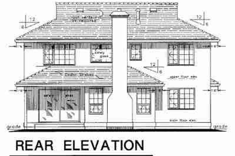 Home Plan - Exterior - Rear Elevation for Traditional House Plan #18-9105 - 4 bed, 2.5 bath