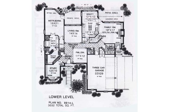 Floor Plan - Main Floor for Colonial House Plan #310-913 - 4 bed, 3.5 bath