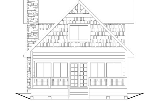 Exterior - Rear Elevation for Cabin House Plan #117-1030 - 3 bed, 2.5 bath