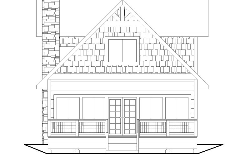 House Plan Design - Exterior - Rear Elevation for Cabin House Plan #117-1030 - 3 bed, 2.5 bath