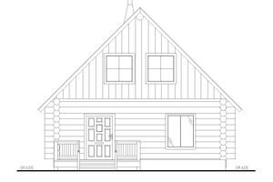 Exterior - Front Elevation 3 for Log House Plan #117-1033 - 1 bed, 1 bath