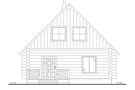 Exterior - Front Elevation 3 for Log House Plan #117-1033 - 1 bed, 1 bath