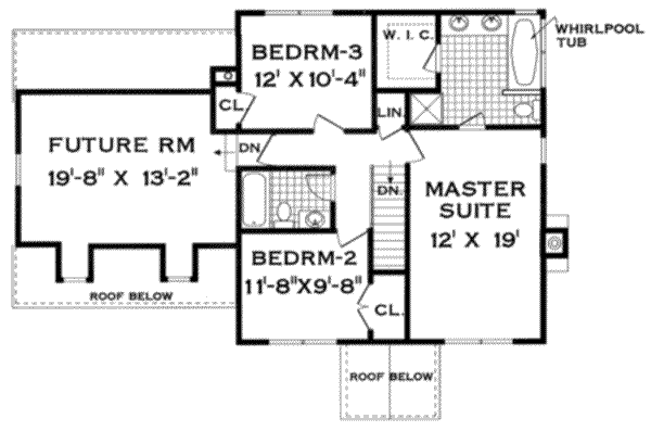 Colonial Floor Plan - Upper Floor Plan #3-137