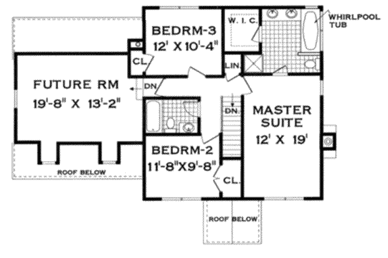 Dream House Plan - Floor Plan - Upper Floor for Traditional House Plan #3-137 - 3 bed, 2.5 bath