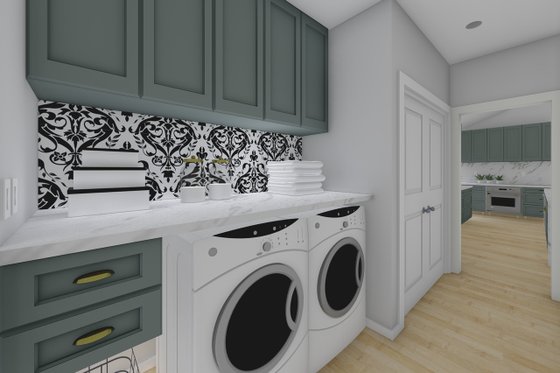 Interior - Laundry for Farmhouse House Plan #126-239 - 2 bed, 2 bath