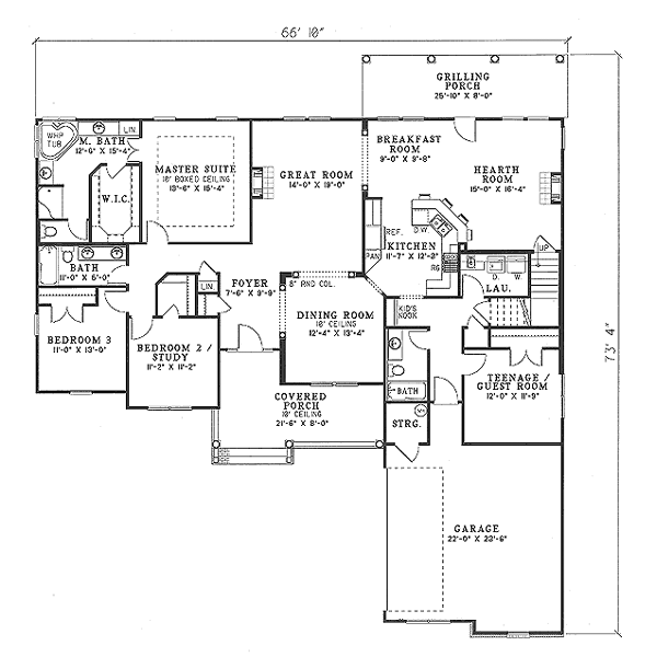 Dream House Plan - Traditional Floor Plan - Main Floor Plan #17-2059