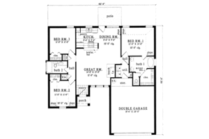 Floor Plan - Main Floor for Traditional House Plan #42-151 - 3 bed, 2 bath