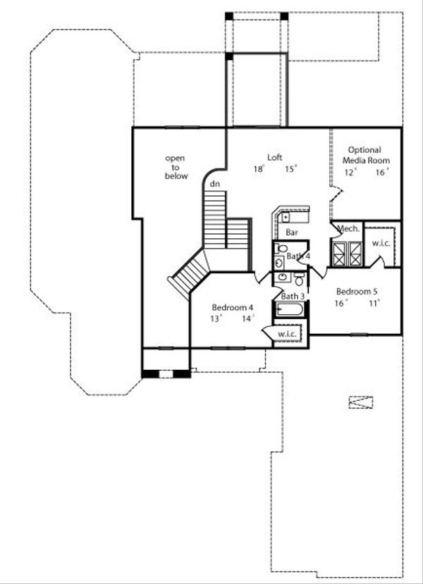 European Floor Plan - Upper Floor Plan #417-424