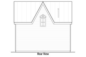 Exterior - Rear Elevation for Cottage House Plan #915-13 - 2 bed, 1.5 bath