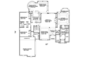 Floor Plan - Main Floor for Traditional House Plan #81-399 - 3 bed, 2.5 bath