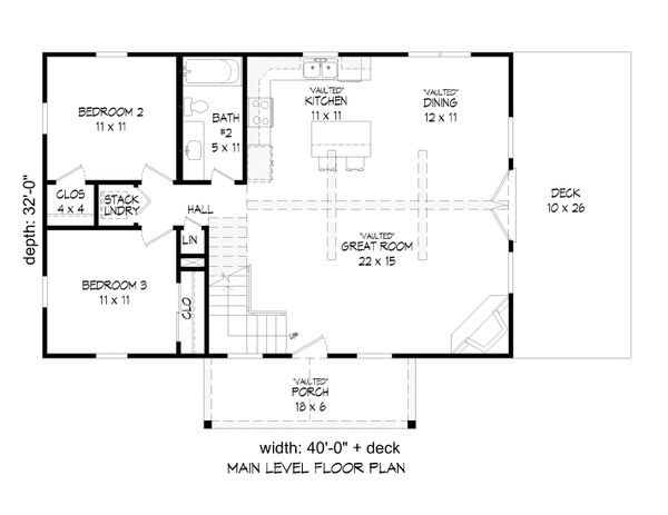 Country Floor Plan - Main Floor Plan #932-39