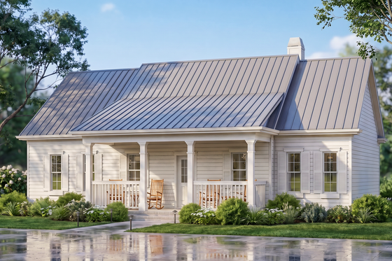 Exterior - Front Elevation 4 for Traditional House Plan #54-691 - 3 bed, 2 bath