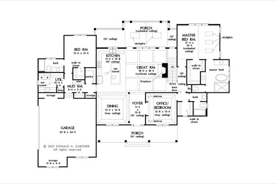 Floor Plan - Main Floor for Farmhouse House Plan #929-1152 - 5 bed, 5 bath