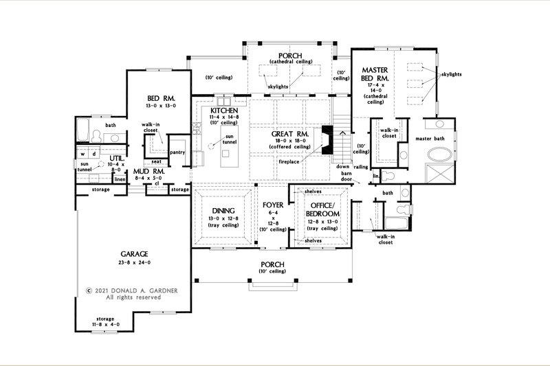 House Plan Design - Floor Plan - Main Floor for Farmhouse House Plan #929-1152 - 5 bed, 5 bath