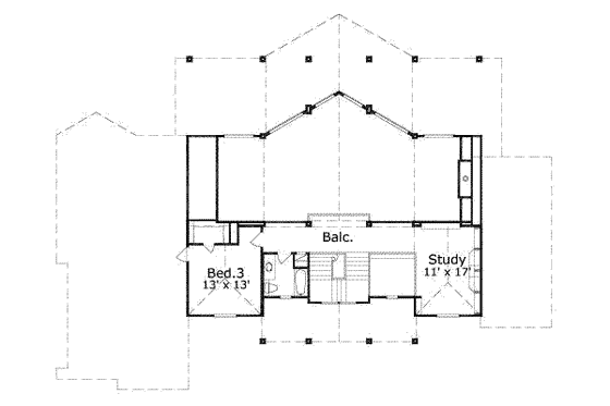 Floor Plan - Upper Floor for Modern House Plan #411-131 - 3 bed, 3.5 bath