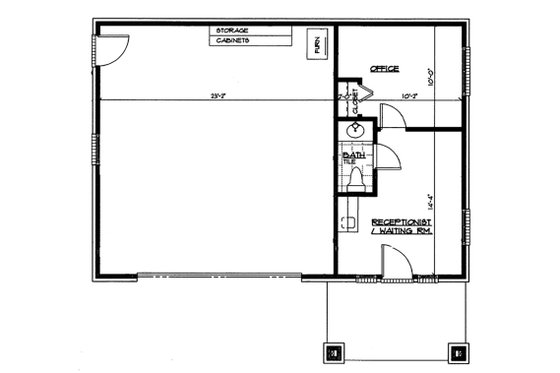 Floor Plan - Main Floor for Traditional House Plan #72-267, 0.5 bath