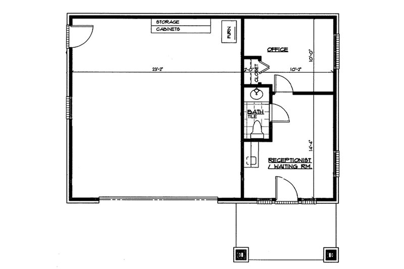 Home Plan - Floor Plan - Main Floor for Traditional House Plan #72-267, 0.5 bath