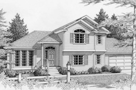 Exterior - Front Elevation for Traditional House Plan #112-118 - 3 bed, 3 bath