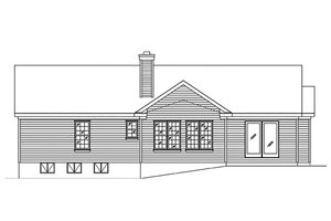 Exterior - Rear Elevation for Ranch House Plan #22-600 - 3 bed, 2 bath