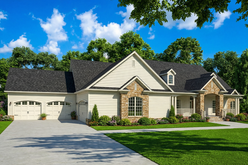 House Plan Design - Ranch Exterior - Front Elevation Plan #17-1166