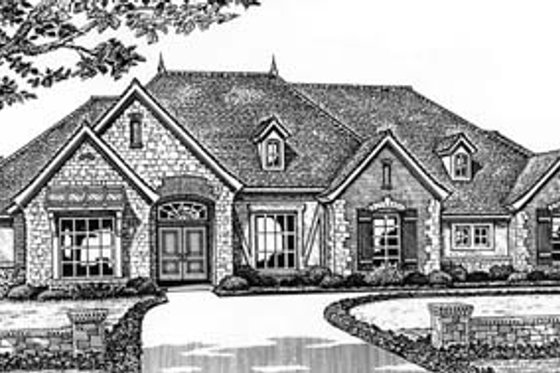 Exterior - Front Elevation for European House Plan #310-548 - 3 bed, 2.5 bath
