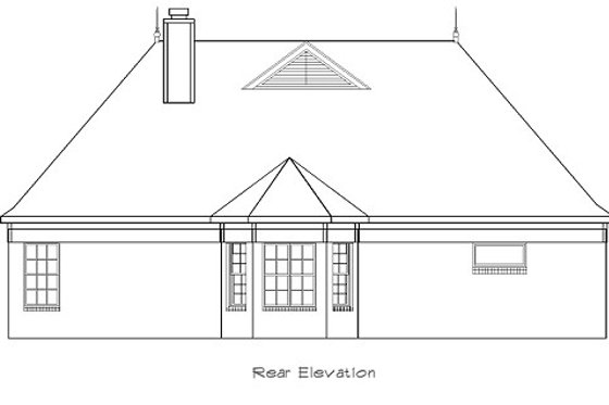 Exterior - Rear Elevation for European House Plan #424-175 - 3 bed, 2 bath