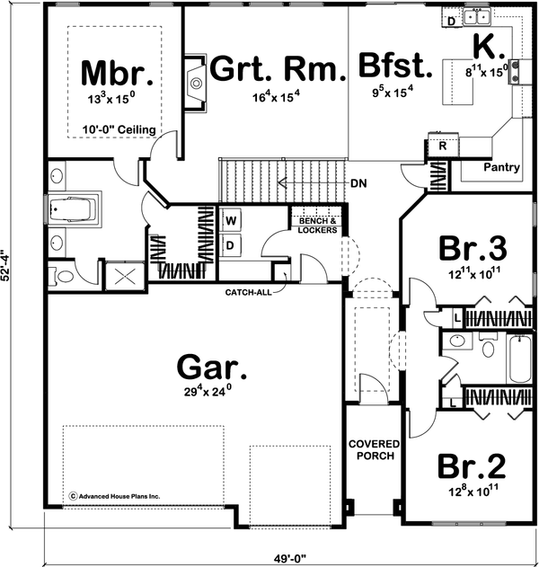 Architectural House Design - Traditional Floor Plan - Main Floor Plan #455-221