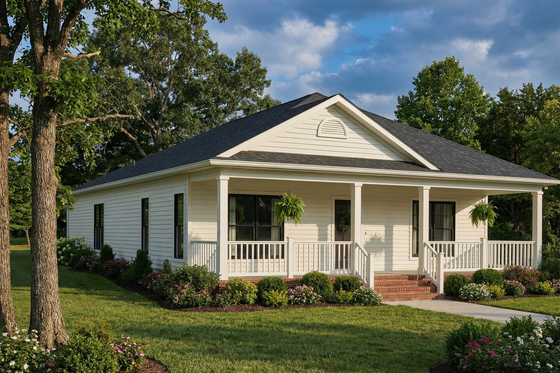 Exterior - Front Elevation 4 for Traditional House Plan #17-555 - 3 bed, 3 bath