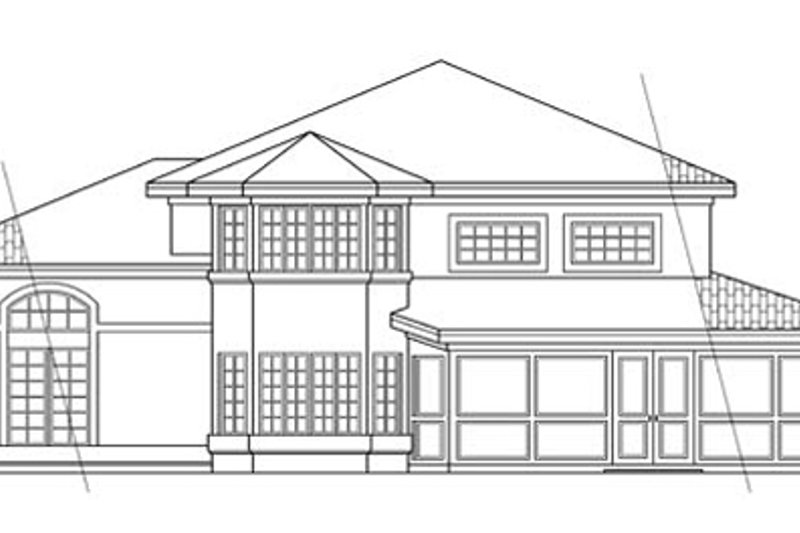 Home Plan - Exterior - Rear Elevation for Mediterranean House Plan #124-237 - 4 bed, 3.5 bath