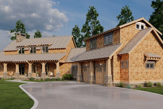 Exterior - Front Elevation 4 for Craftsman House Plan #17-2480 - 5 bed, 4 bath