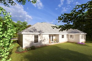 Exterior - Rear Elevation for Country House Plan #20-193 - 4 bed, 2 bath