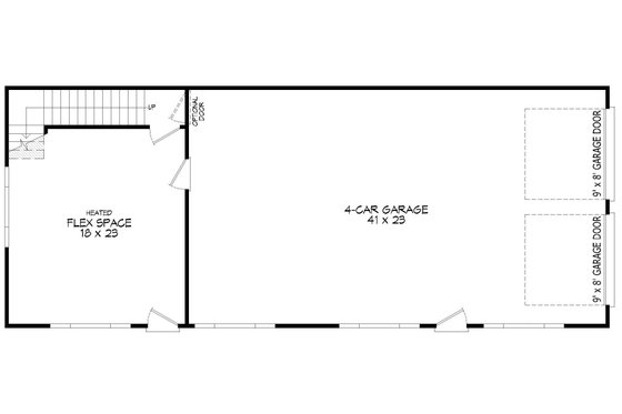 Floor Plan - Main Floor for Country House Plan #932-977 - 2 bed, 1 bath