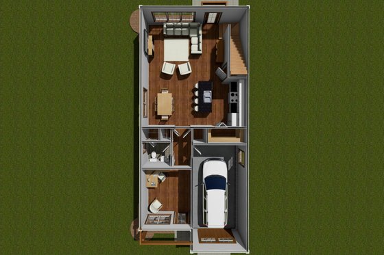 Floor Plan - Lower Floor for Farmhouse House Plan #513-2258 - 3 bed, 2.5 bath
