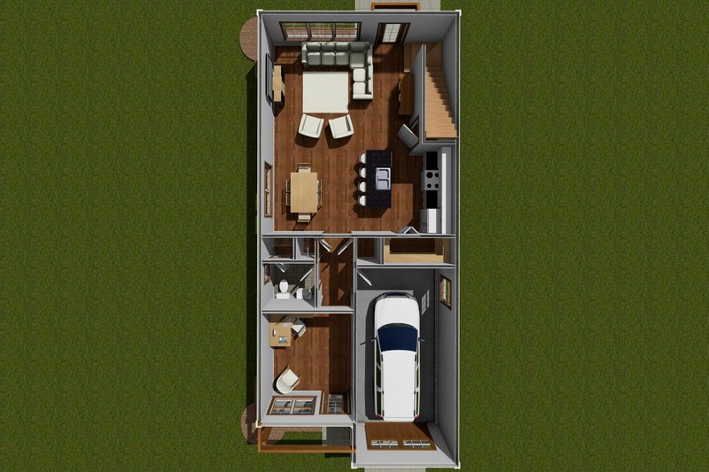 House Design - Floor Plan - Lower Floor for Farmhouse House Plan #513-2258 - 3 bed, 2.5 bath