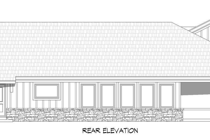 House Blueprint - Exterior - Rear Elevation for Farmhouse House Plan #932-1385 - 3 bed, 3 bath