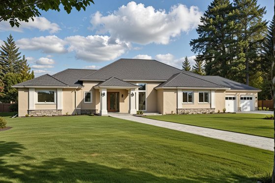 Exterior - Front Elevation for Traditional House Plan #117-149 - 3 bed, 3 bath