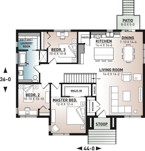 House Plan Design - Modern Floor Plan - Main Floor Plan #23-2757