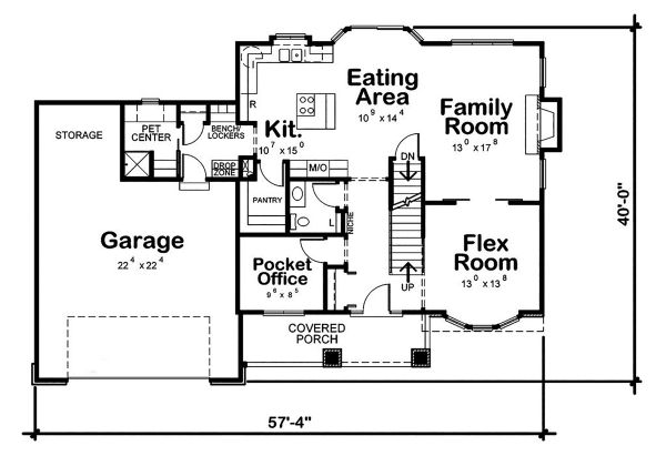 Dream House Plan - Craftsman Floor Plan - Main Floor Plan #20-2416