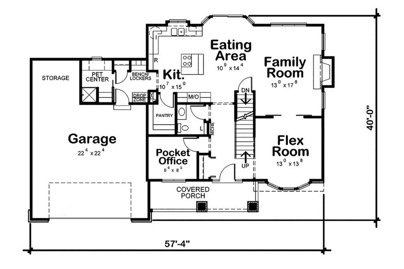 Home Plan - Floor Plan - Main Floor for Craftsman House Plan #20-2416 - 3 bed, 2.5 bath