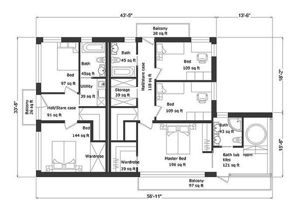 Modern Floor Plan - Upper Floor Plan #549-5