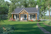 Country Style House Plan - 1 Beds 1.5 Baths 872 Sq/Ft Plan #21-464 
