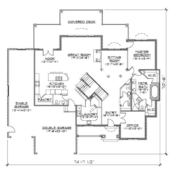 House Plan Design - European Floor Plan - Main Floor Plan #5-405
