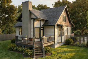 Exterior - Rear Elevation for Craftsman House Plan #79-222 - 3 bed, 2.5 bath