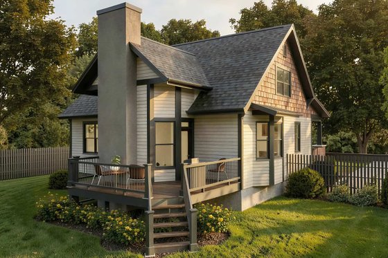 Exterior - Rear Elevation for Craftsman House Plan #79-222 - 3 bed, 2.5 bath