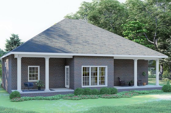 Exterior - Rear Elevation for Southern House Plan #44-168 - 3 bed, 2 bath