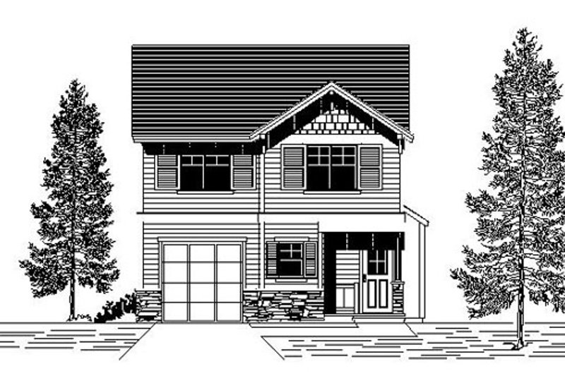 Bungalow Style House Plan - 3 Beds 2.5 Baths 1320 Sq/Ft Plan #53-416