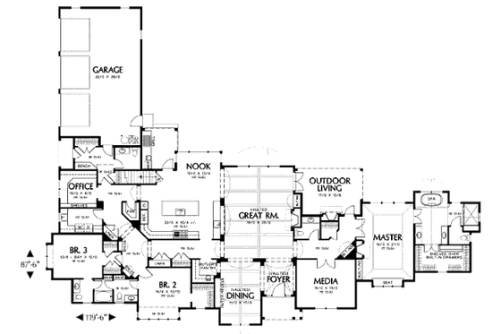 Floor Plan - Main Floor for European House Plan #48-430 - 3 bed, 2.5 bath